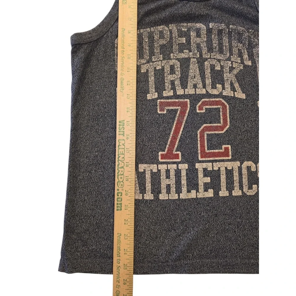 Superdry Track & Field Tank Top Mens L Heather Gray 72 Athletics Graphic